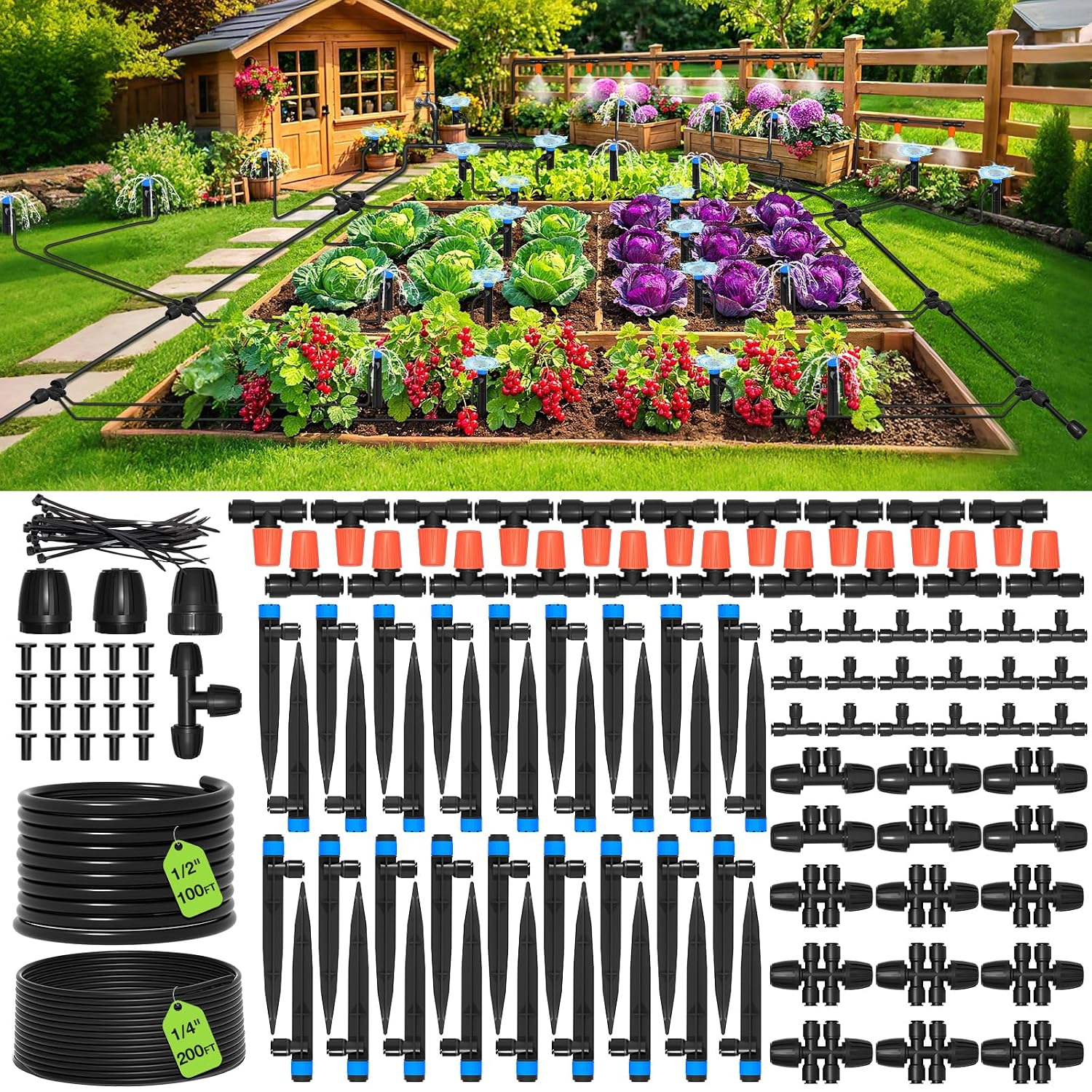 Drip Irrigation Kit - 300FT Damla Sulama Sistemi Kiti -