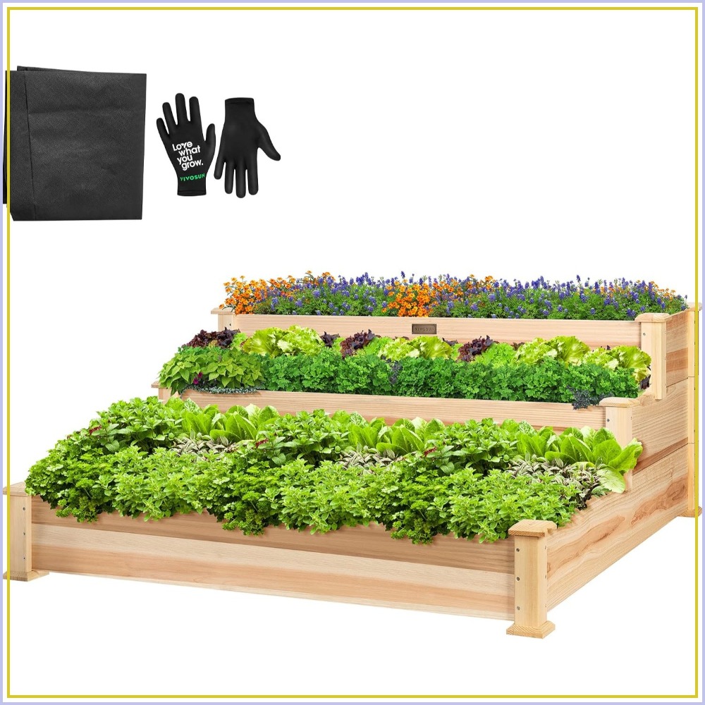 Gardening Tools Images - 3 Katmanlı Yükseltilmiş Bahçe Yatağı Dış